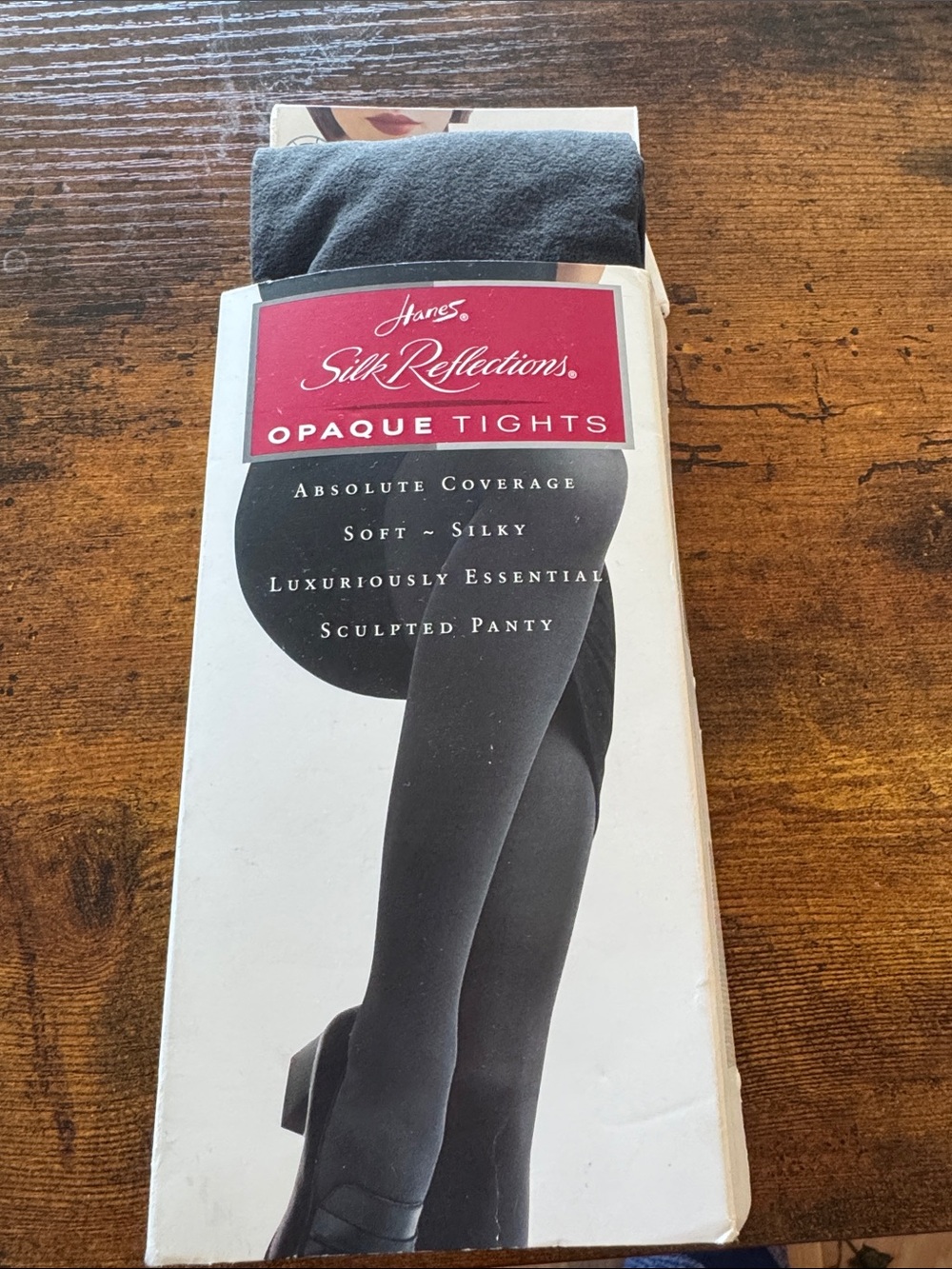 Hanes Silk Reflections Opaque Tights – Black size CD new